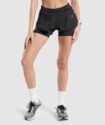 Pantalones Cortos Gymshark Speed 2 In 1 Corta Mujer Negras | CO 2793XYU